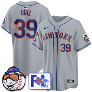 Personalized New York Mets 2025 Spring Training BASEBALL Jersey All Stitched Gray Edwin Diaz #39