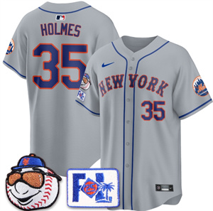Personalized New York Mets 2025 Spring Training BASEBALL Jersey All Stitched Gray Clay Holmes #35