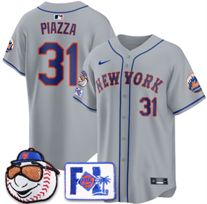 Personalized New York Mets 2025 Spring Training BASEBALL Jersey All Stitched Gray Mike Piazza #31