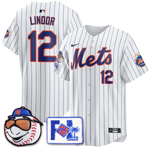 Personalized Men’s New York Mets 2025 Spring Training Jersey All Stitched White Francisco Lindor #12