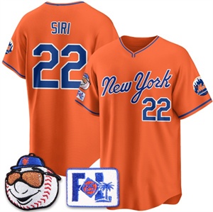 Personalized Men’s New York Mets Blue Road 2025 Spring Training Jersey All Stitched Orange Jose Siri #22