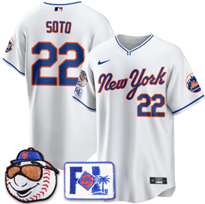 Personalized Men’s New York Mets Blue Road 2025 Spring Training Jersey All Stitched White Juan Soto #22