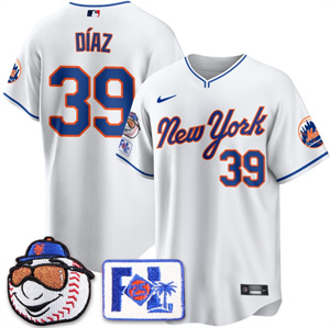 Personalized Men’s New York Mets Blue Road 2025 Spring Training Jersey All Stitched White Edwin Diaz #39