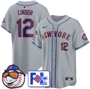 Personalized New York Mets 2025 Spring Training BASEBALL Jersey All Stitched Gray Francisco Lindor #12