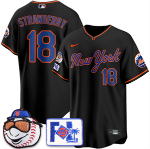 Personalized Men’s New York Mets Blue Road 2025 Spring Training Jersey All Stitched Darryl Strawberry #18