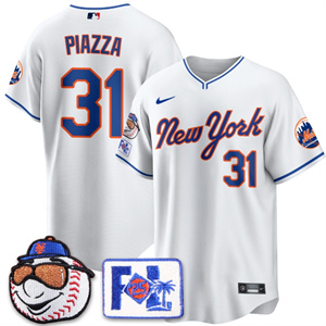 Personalized Men’s New York Mets Blue Road 2025 Spring Training Jersey All Stitched White Mike Piazza #31