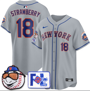 Personalized New York Mets 2025 Spring Training BASEBALL Jersey All Stitched Gray Darryl Strawberry #18