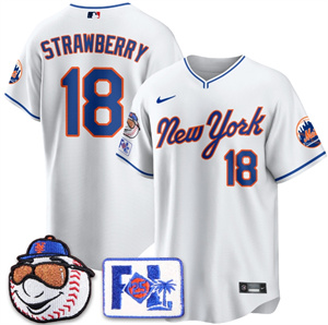 Personalized Men’s New York Mets Blue Road 2025 Spring Training Jersey All Stitched White Darryl Strawberry #18