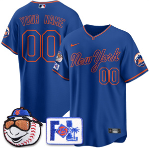 Personalized Custom Men’s New York Mets Blue Road 2025 Spring Training Jersey All Stitched Blue