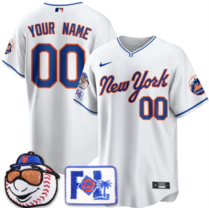Personalized Custom Men’s New York Mets Blue Road 2025 Spring Training Jersey All Stitched White
