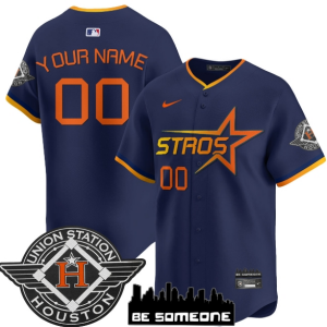 Personalized Custom NameNumber Houston Astros 2025 City Connect Premier Limited Jersey All Stitched Navy