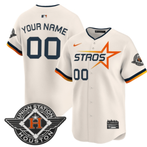 Personalized Custom NameNumber Houston Astros 2025 City Connect Premier Limited Jersey All Stitched Cream