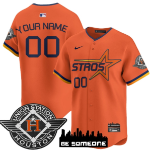 Personalized Custom NameNumber Houston Astros 2025 City Connect Premier Limited Jersey All Stitched Orange