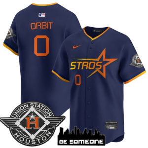 Personalized Men’s Houston Astros 2025 City Connect Premier Limited Jersey All Stitched Navy Orbit #0