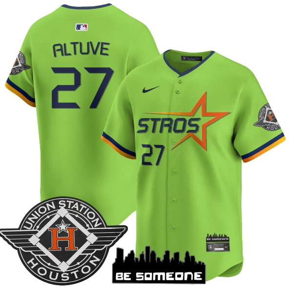 Personalized Men’s Houston Astros 2025 City Connect Premier Limited Jersey All Stitched green Jose Altuve #27