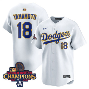 Personalized Los Angeles Dodgers Gold 2025 White Yamamoto #18 Jersey All Stitched