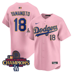 Personalized Los Angeles Dodgers Gold 2025 Cherry Blossom #18 Yamamoto Jersey All Stitched