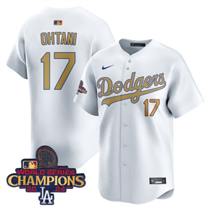 Personalized Los Angeles Dodgers Gold 2025 White Gold Shohei Ohtani #17 Jersey All Stitched