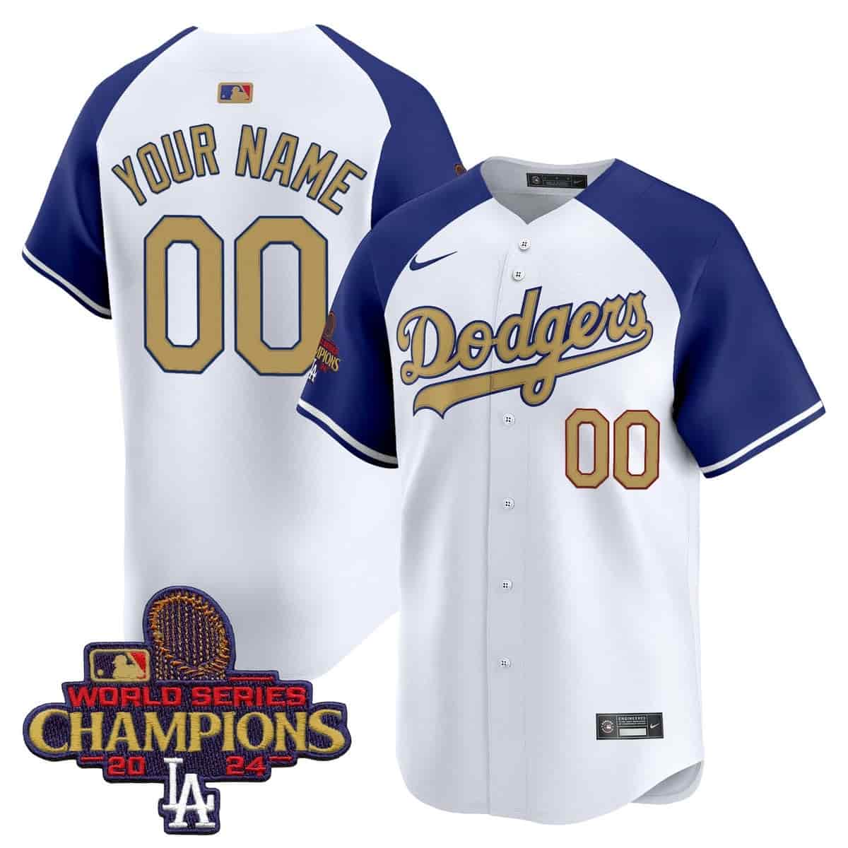 Personalized Custom Men’s Dodgers 2025 Gold Premier Limited Jersey All Stitched Alternate