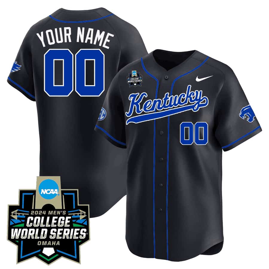 Personalized Custom Kentucky Wildcats 2324 Jersey 2024 College World Series Patch All Stitched Kentucky Black
