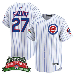 Personalized Men’s Chicago Cubs Wrigley Field Style Premier Limited Jersey All Stitched Seiya Suzuki #27