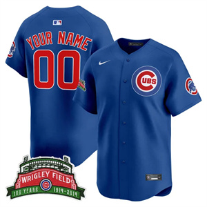Personalized Chicago Cubs Wrigley Field Style Premier Limited Jersey All Stitched Royal