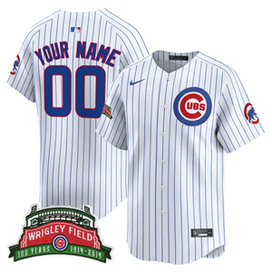 Personalized Chicago Cubs Wrigley Field Style Premier Limited Jersey All Stitched Pinstripe