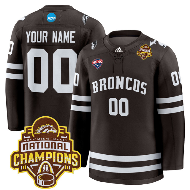 Personalized Custom Western Michigan Broncos 2025 National Champions Patch Premium Brown Jersey All Stitched