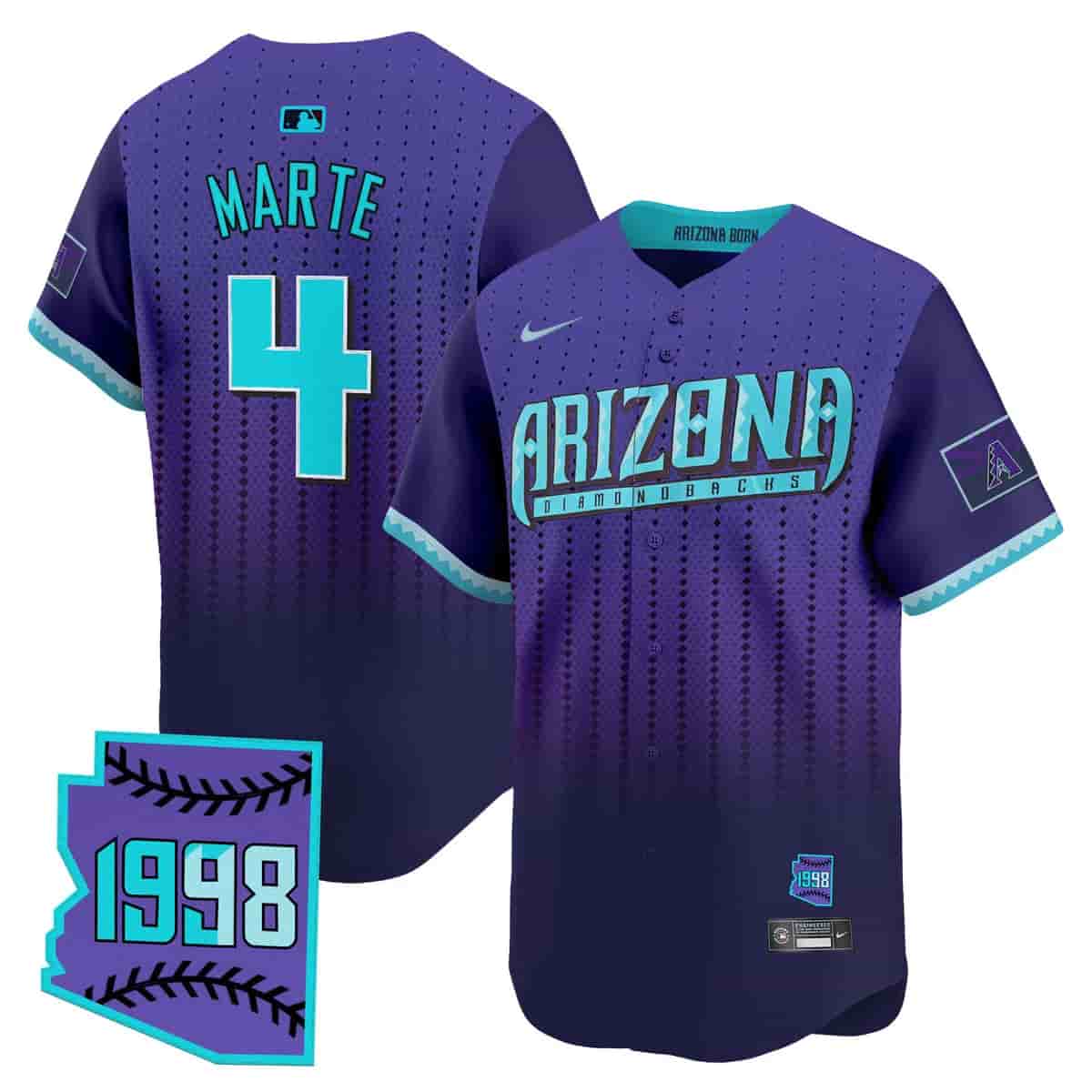 Personalized Men’s Arizona Diamondbacks 2025 City Connect Premier Limited Jersey Stitched Ketel Marte 4