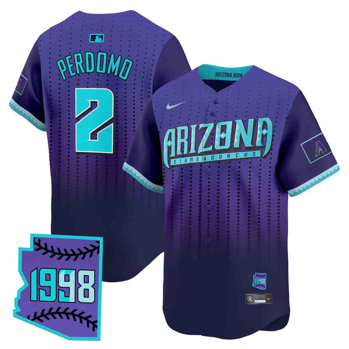 Personalized Men’s Arizona Diamondbacks 2025 City Connect Premier Limited Jersey Stitched Geraldo Perdomo #2