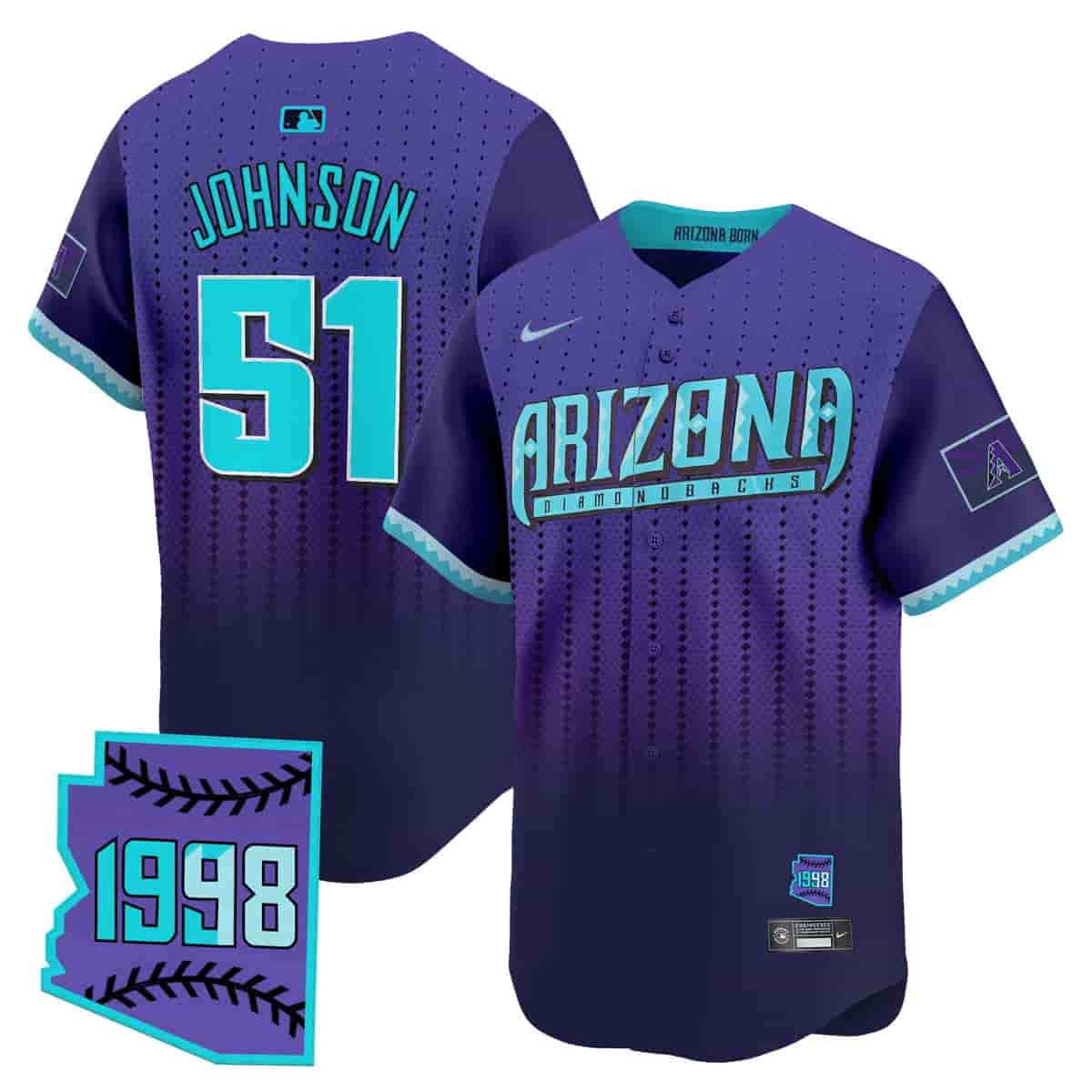 Personalized Men’s Arizona Diamondbacks 2025 City Connect Premier Limited Jersey Stitched Randy Johnson #51
