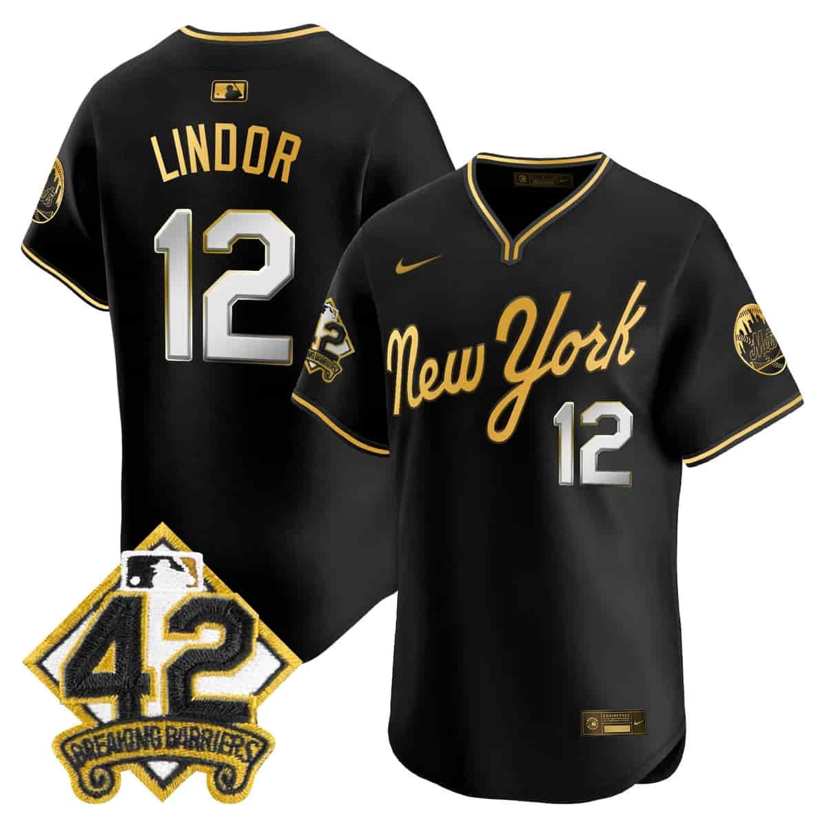 Personalized Men’s New York Mets 2025 Jackie Robinson Patch Road Alternate Jersey All Stitched Francisco Lindor-12