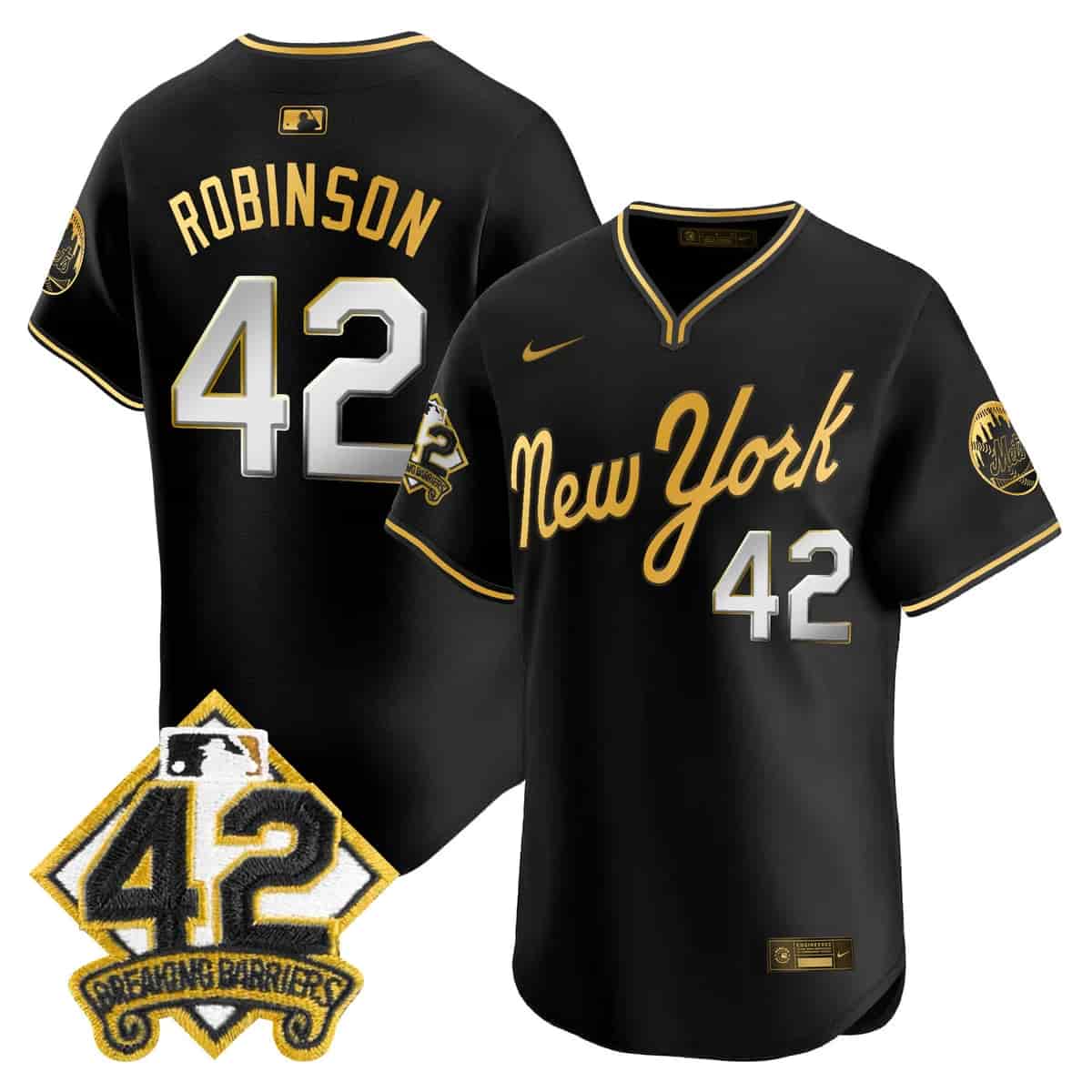 Personalized Men’s New York Mets 2025 Jackie Robinson Patch Road Alternate Jersey All Stitched Jackie Robinson -42
