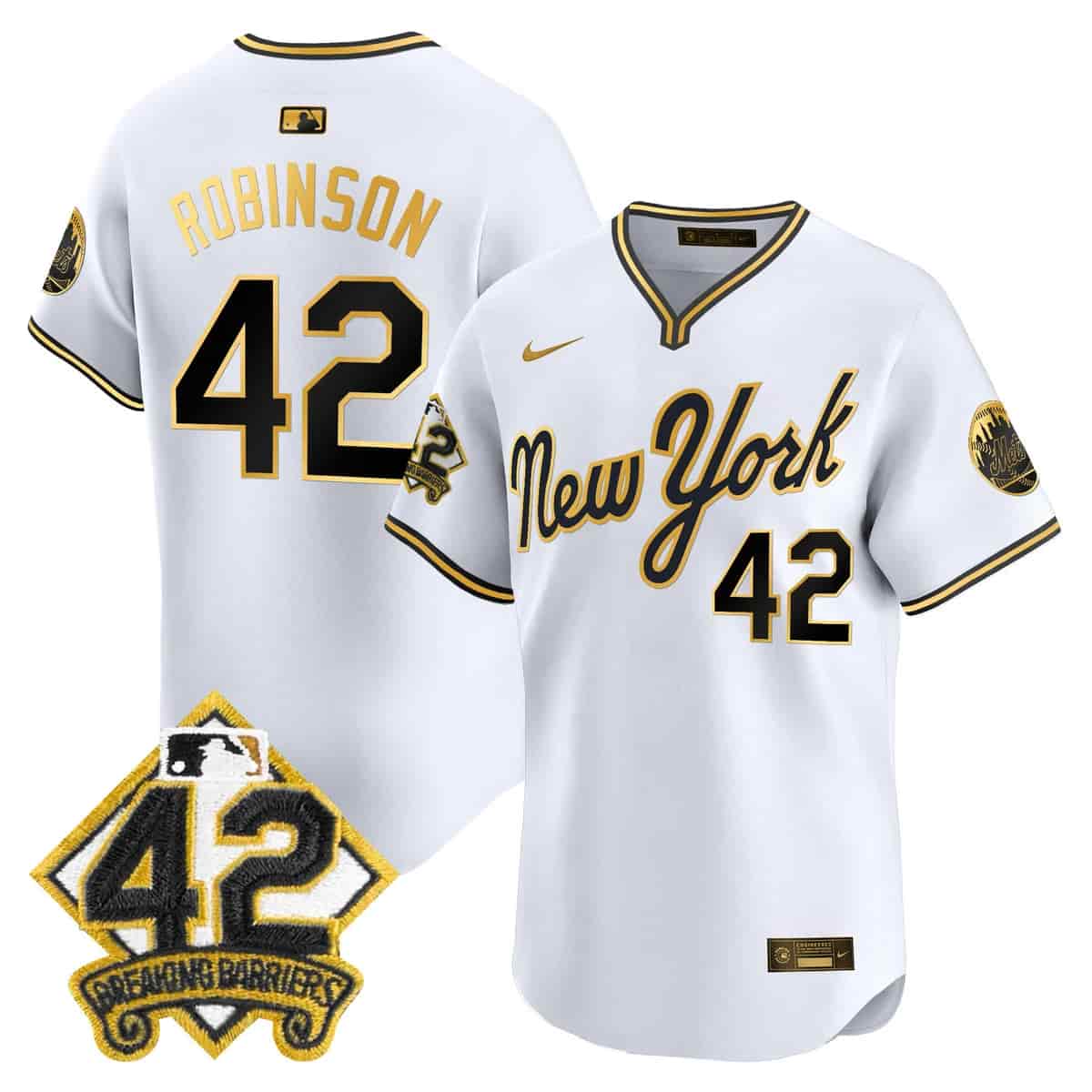 Personalized Men’s New York Mets 2025 Jackie Robinson Patch Road Alternate Jersey All Stitched Jackie Robinson #42