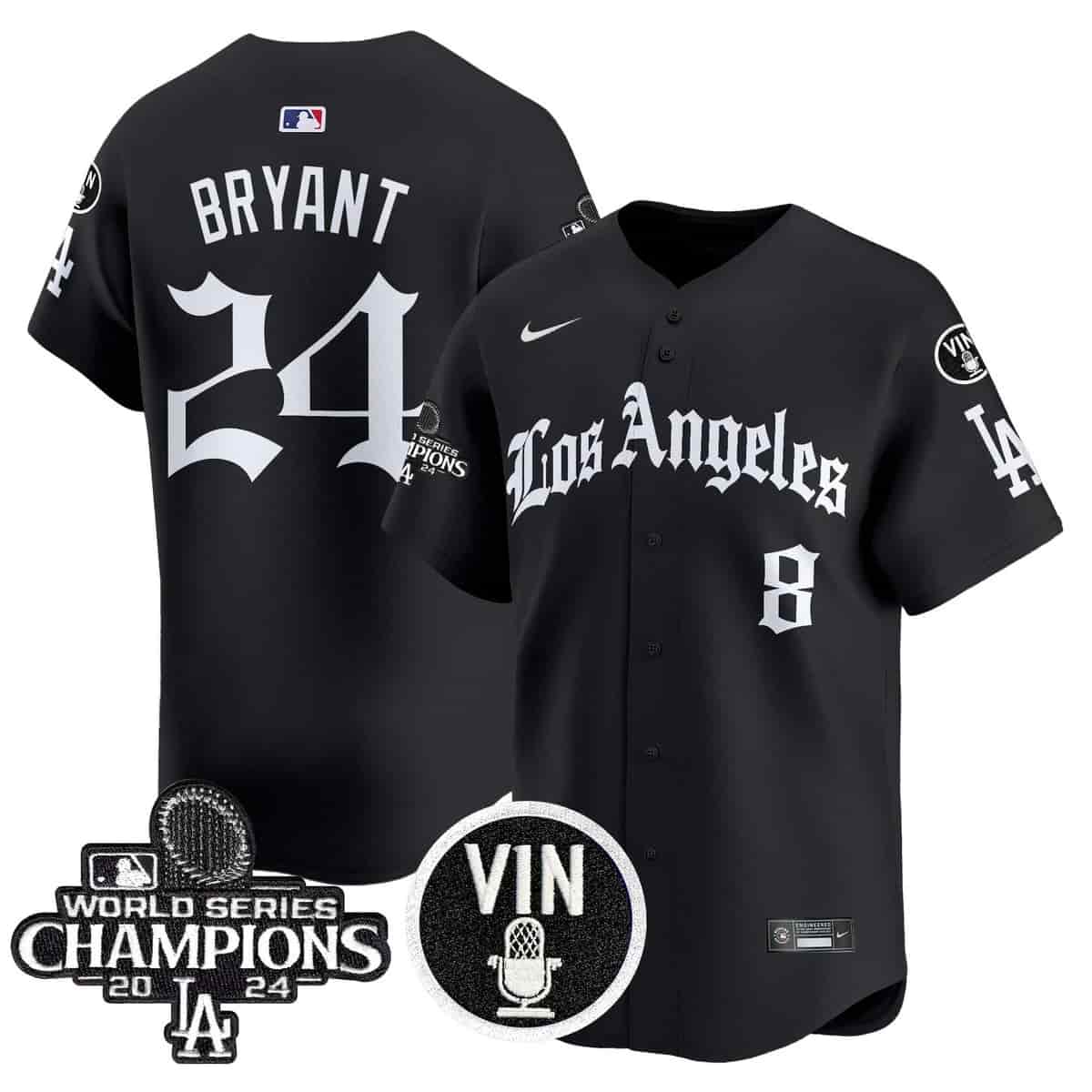 Personalized Men’s Dodgers 2025 LA Gothic Style Premier Limited Jersey All Stitched Kobe Bryant