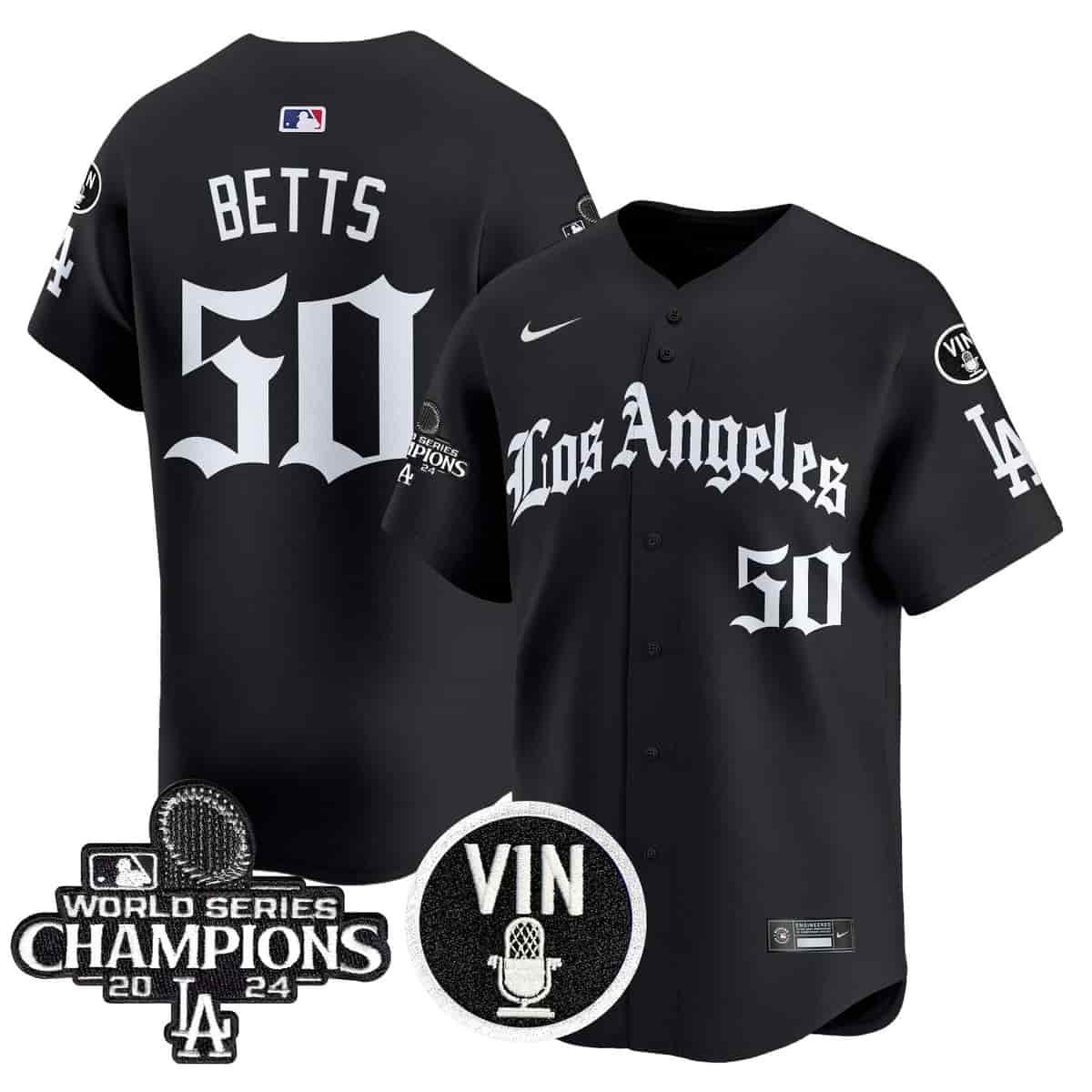 Personalized Men’s Dodgers 2025 LA Gothic Style Premier Limited Jersey All Stitched Mookie Betts