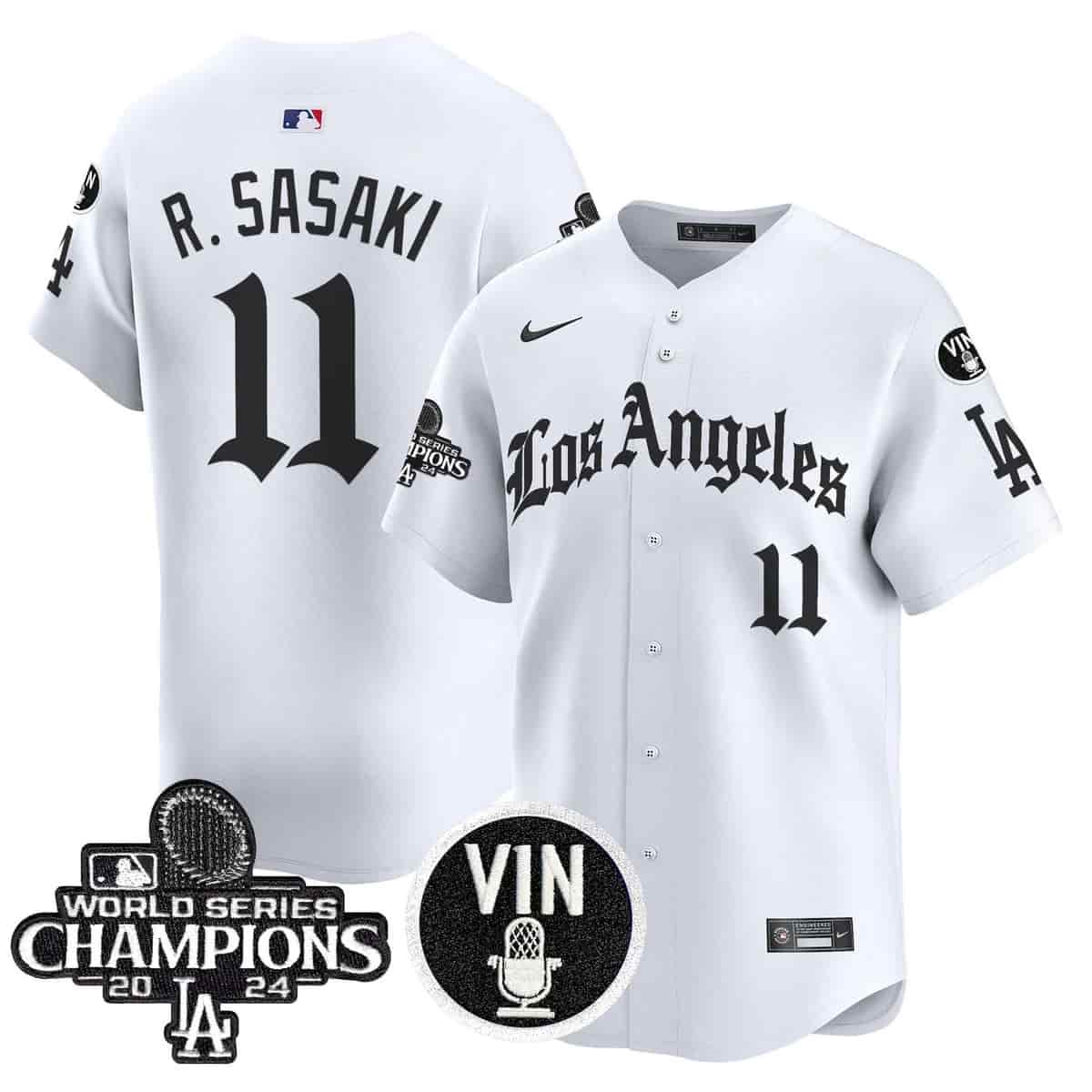 Personalized Men’s Dodgers 2025 LA Gothic Style Premier Limited Jersey All Stitched Roki Sasaki #11