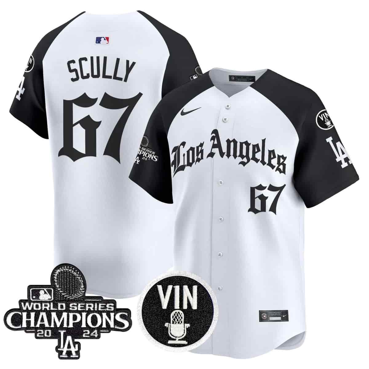 Personalized Men’s Dodgers 2025 LA Gothic Style Premier Limited Jersey All Stitched Vin Scully #67