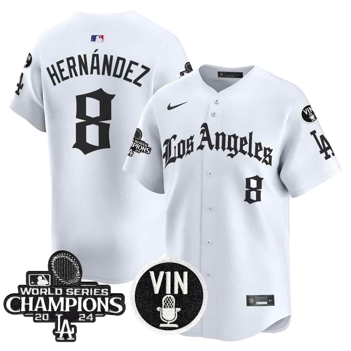 Personalized Men’s Dodgers 2025 LA Gothic Style Premier Limited Jersey All Stitched Kike Hernandez #8