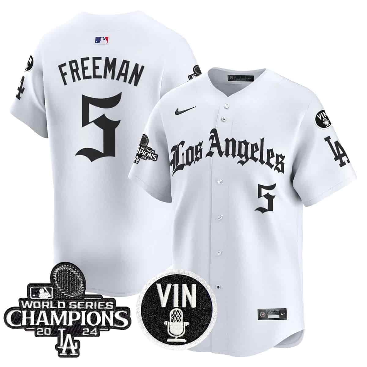 Personalized Men’s Dodgers 2025 LA Gothic Style Premier Limited Jersey All Stitched Freddie Freema #5
