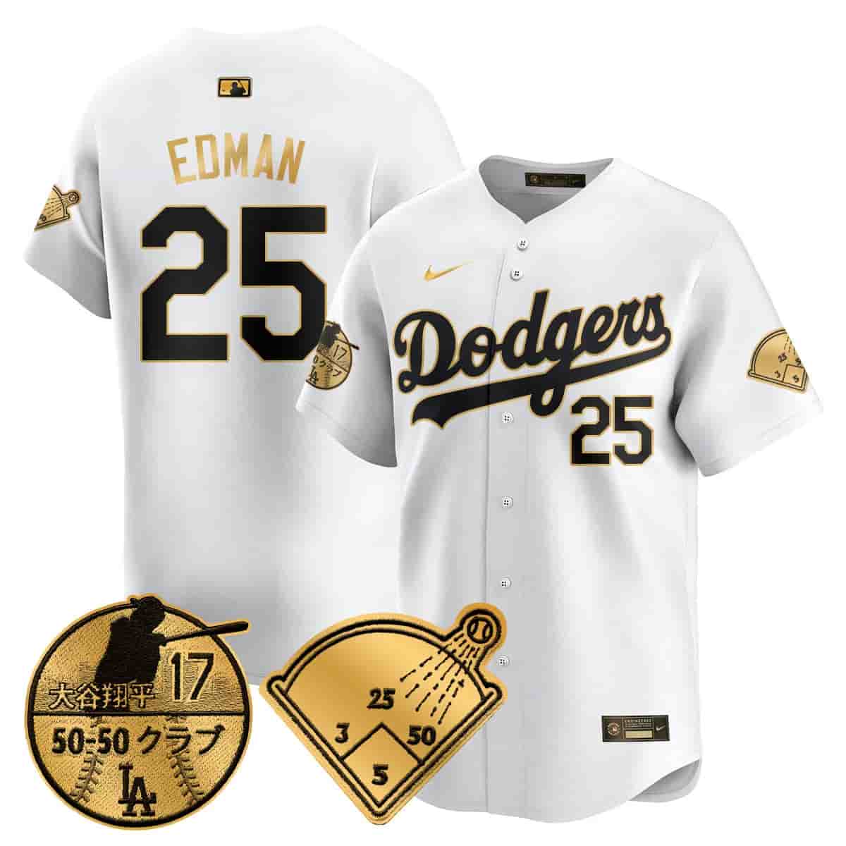 Personalized Men’s Los Angeles Dodgers Limited Jersey Shohei Ohtani Patch All Stitched Tommy Edman #25