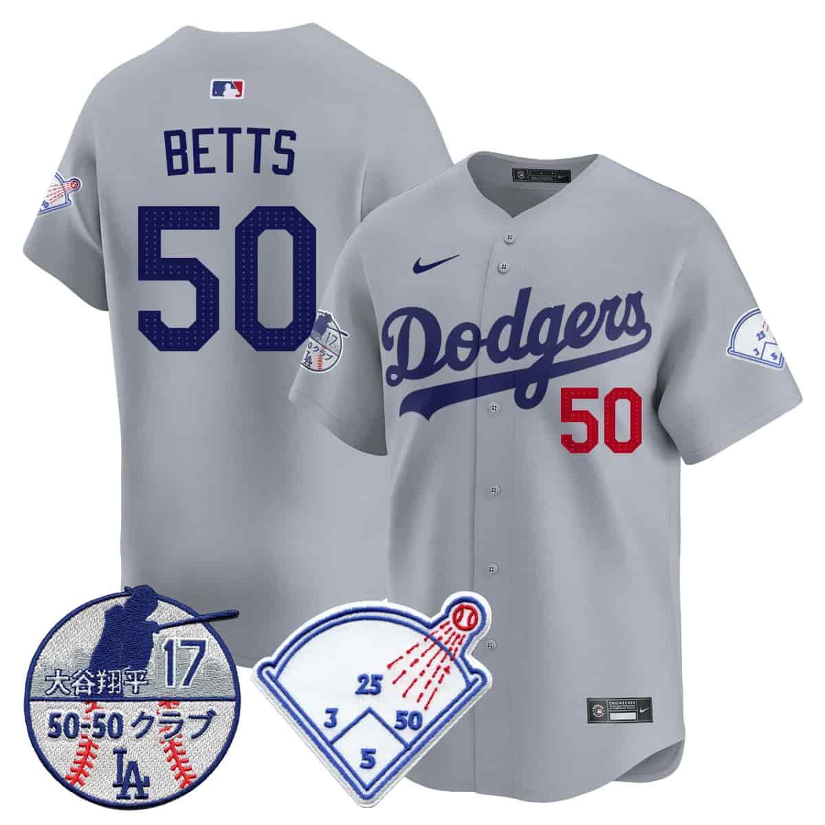 Personalized Men’s Los Angeles Dodgers Limited Jersey Shohei Ohtani Patch All Stitched Mookie Betts #50
