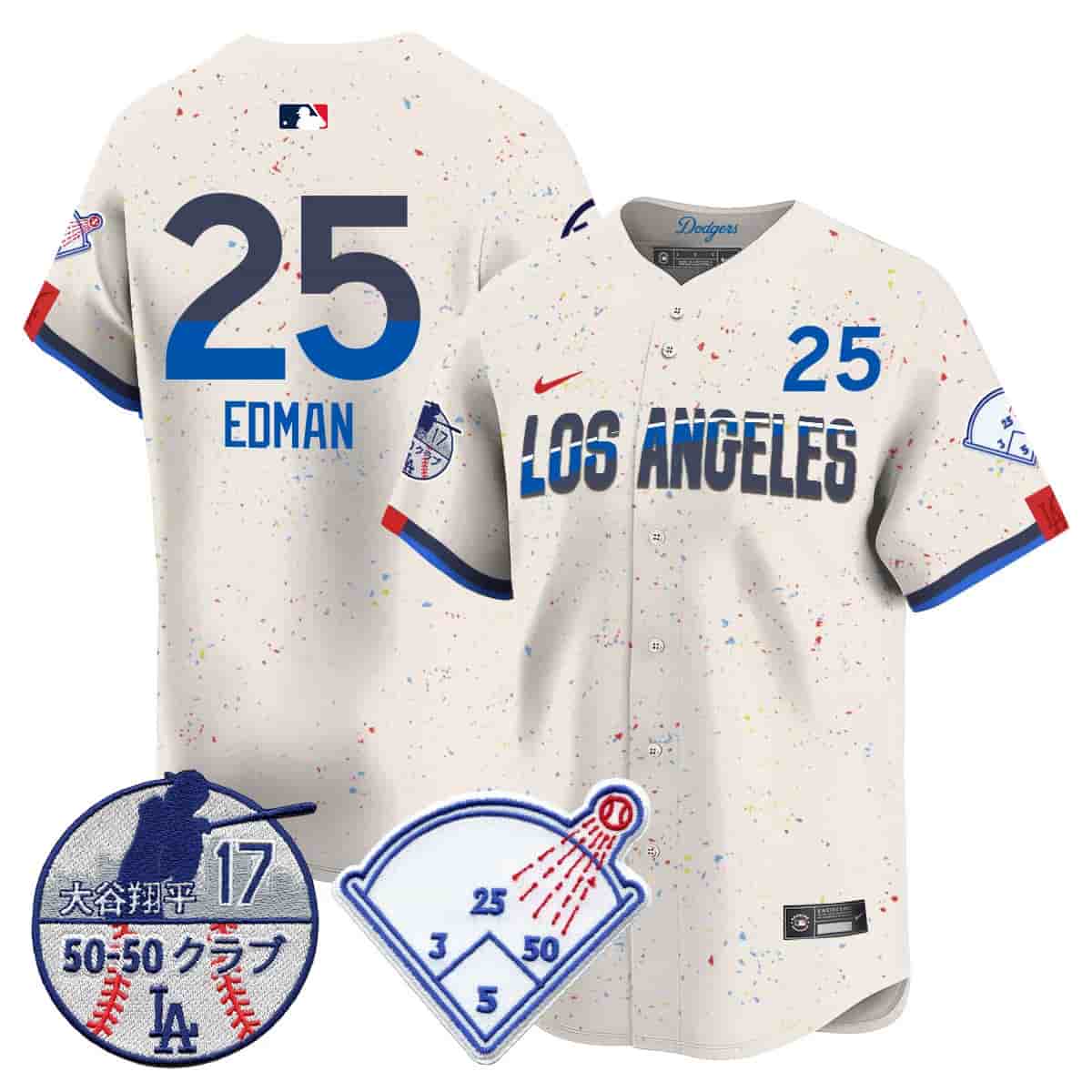 Personalized Men’s Los Angeles Dodgers Limited Jersey Shohei Ohtani Patch All Stitched Tommy Edman #25