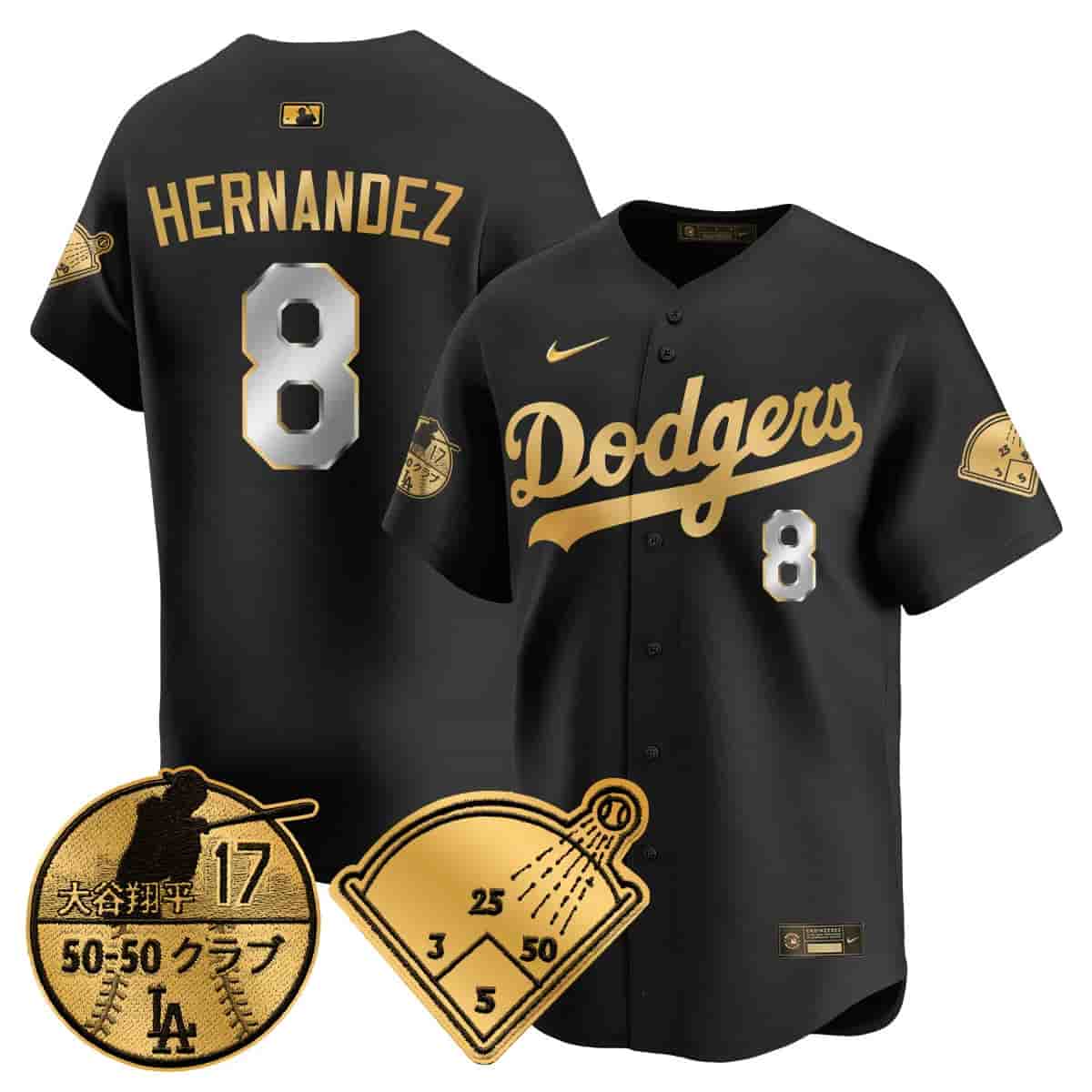 Personalized Men’s Los Angeles Dodgers Limited Jersey Shohei Ohtani Patch All Stitched Kike Hernandez #8