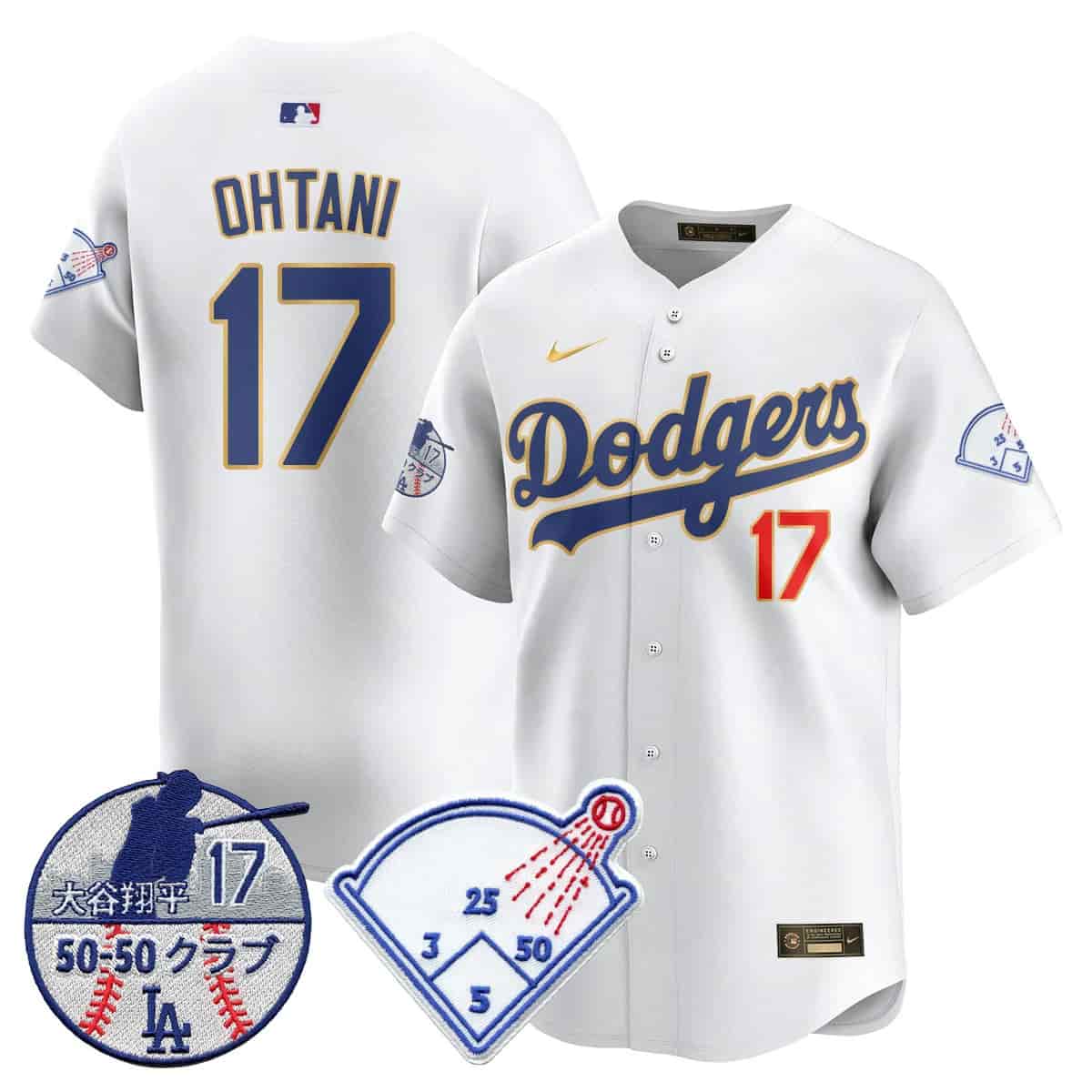 Personalized Men’s Los Angeles Dodgers Limited Jersey Shohei Ohtani Patch All Stitched Shohei Ohtani #17