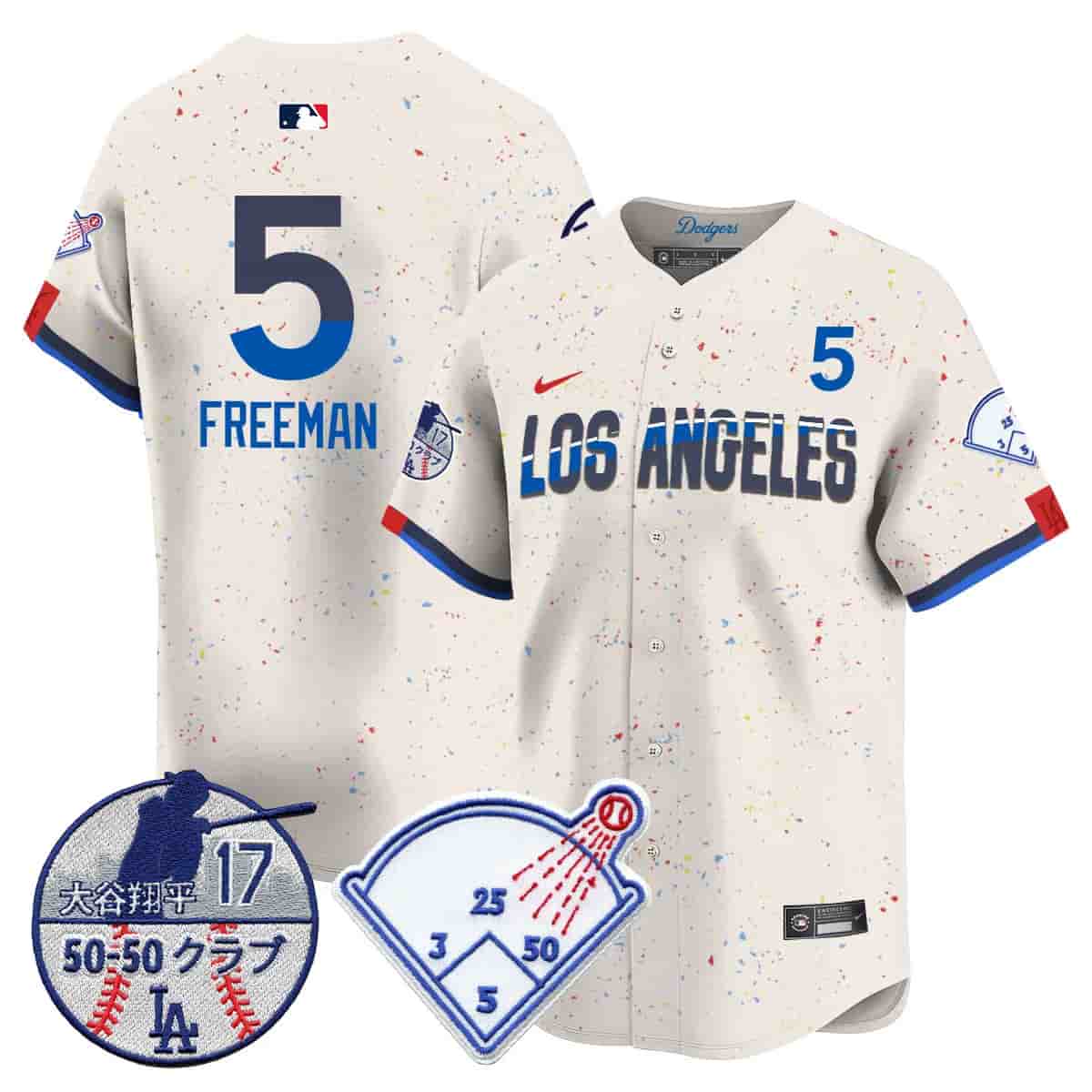 Personalized Men’s Los Angeles Dodgers Limited Jersey Shohei Ohtani Patch All Stitched Freddie Freeman #5