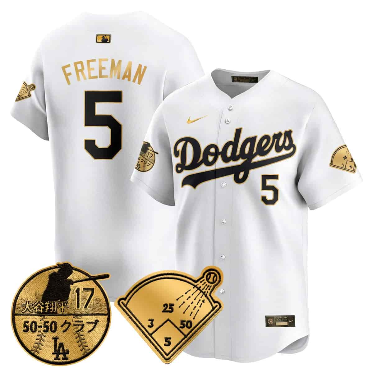 Personalized Men’s Los Angeles Dodgers Limited Jersey Shohei Ohtani Patch All Stitched Freddie Freeman #5