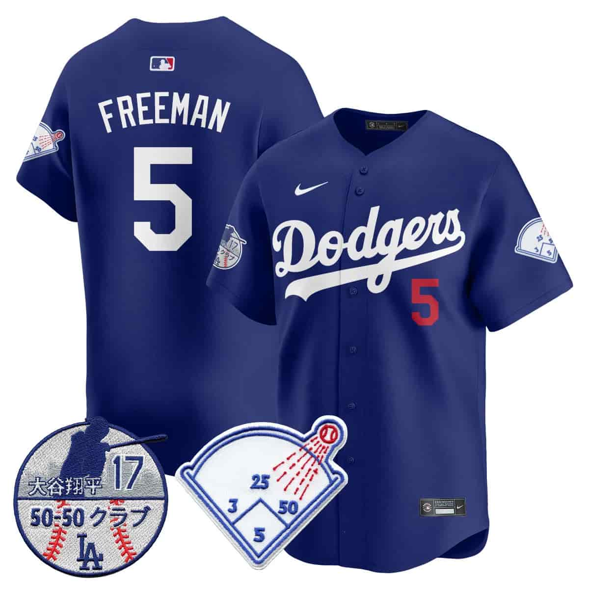 Personalized Men’s Los Angeles Dodgers Limited Jersey Shohei Ohtani Patch All Stitched Freddie Freeman #5