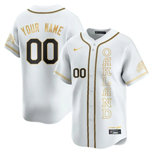 Personalized Custom NameGender Oakland Athletics City Connect Concept Jersey All Stitched White Gold
