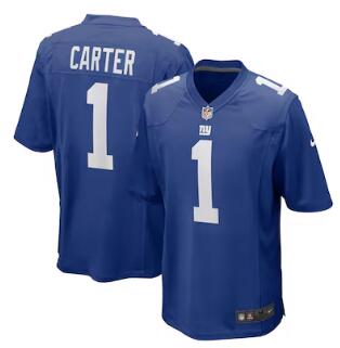 Personalized Abdul Carter New York Giants 2025 NFL Draft First Round Pick Game Jersey Royal